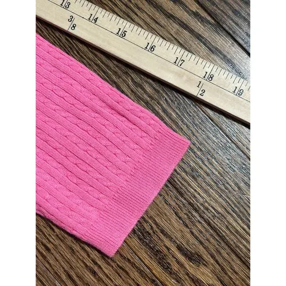 Lauren Ralph Lauren Sweater Womens Large Pink Cable Knit Classic Fit Preppy NWT